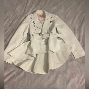 AKIRA WHITE LEATHER MOTORCYCLE JACKET